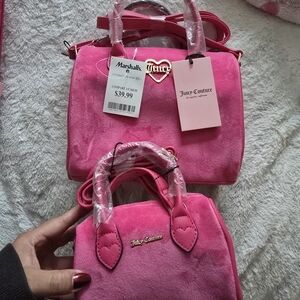 Juicy Couture Pink Flash Velour Two Piece Satchel Set